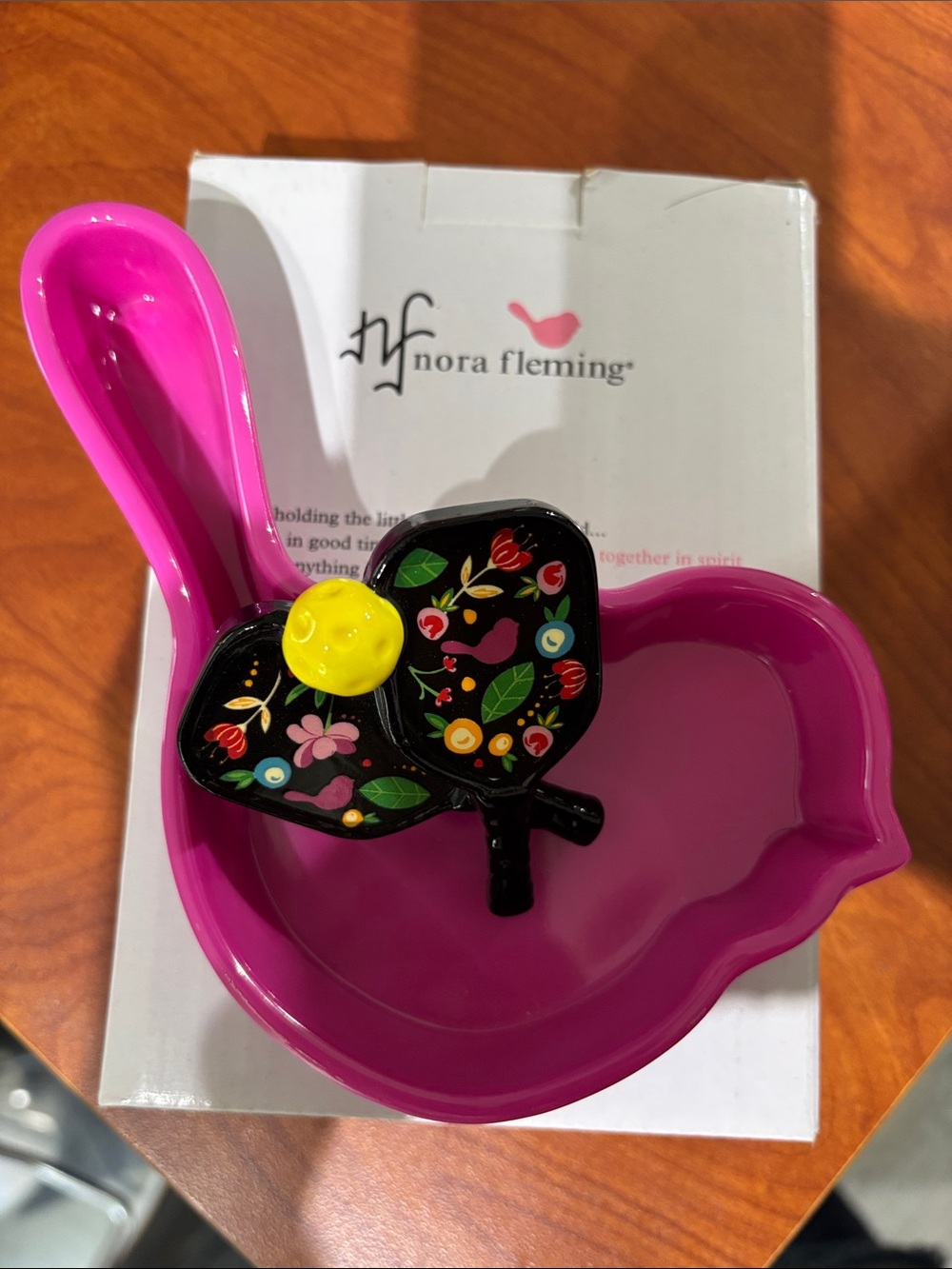Nora Fleming Melamine Pink Bird with mini included!